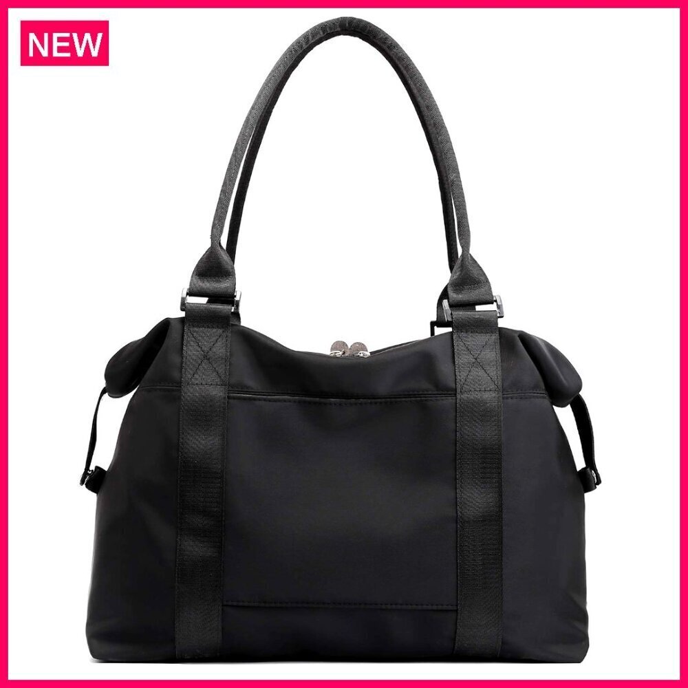 Lightweight Nylon Duffle Tote with Trolley Sleeve, 18.1" Weekender Bag
